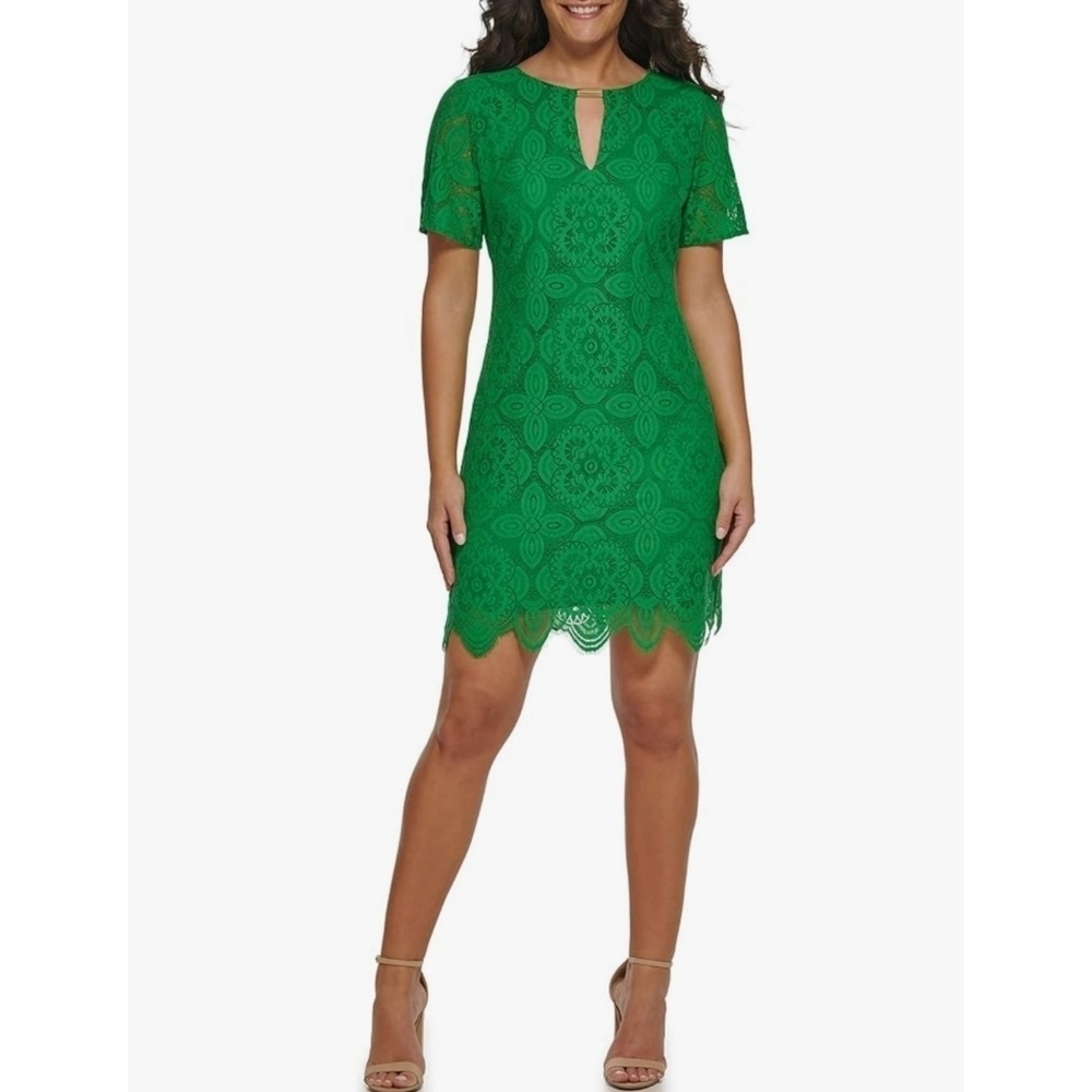 NEW Kensie Green Lace Shirt Dress
